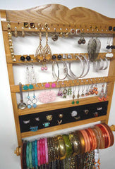 Deluxe Jewelry Holder Organizer Honey Oak - Jewelry Holders For You