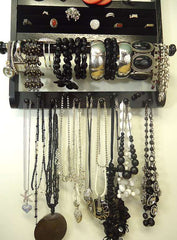 Deluxe Jewelry Holder Organizer Ebony Black Oak - Jewelry Holders For You