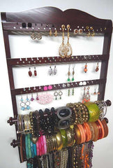 Double Bangle Jewelry Holder Organizer Mahogany Oak - Jewelry Holders For You