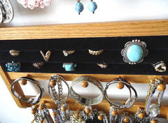 Jewelry Organizer Ring Holder Honey Oak - Jewelry Holders For You