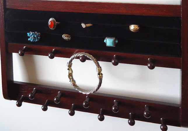 Double Bangle Jewelry Holder Organizer Mahogany Oak – Jewelry Holders For  You