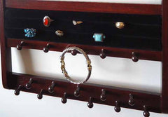 Jewelry Organizer Ring Holder Mahogany Oak - Jewelry Holders For You