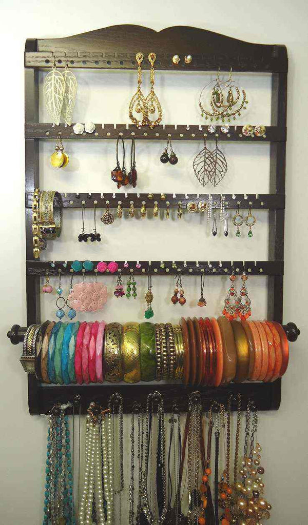 Single Bangle Jewelry Holder Organizer Cocoa Brown Oak – Jewelry Holders  For You