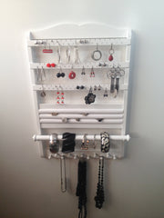 White Deluxe Jewelry Organizer front full
